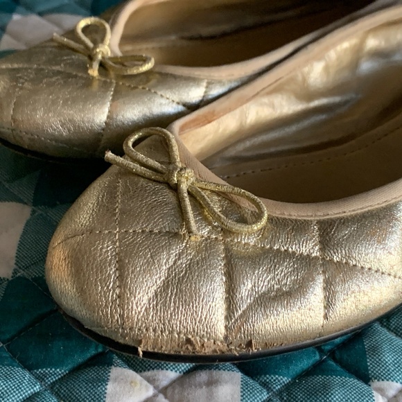 Scoop NYC Beach Gold Quilted Ballet Flats -- Pre-Owned Size 10 - Picture 5 of 15